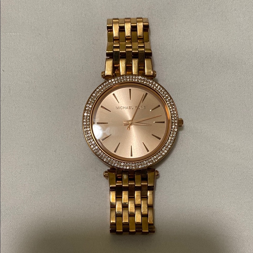 Michael Kors Gold Watch with Crystal Bezel